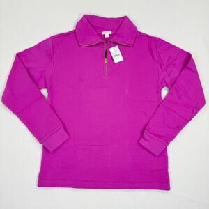J Crew Crewcuts Girls Quarter Zip Sweatshirt XL Magenta Pink NWT